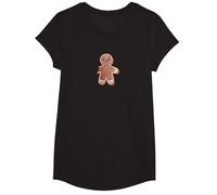Piccolo omino di Pan di Zenzero morso nel Braccio Maglietta, Ragazze, Nero, L