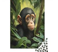 Piccolo orango nella giungla Puzzle 1000Pcs Foglia Decorazione Per La Casa. Rilassamento E Intelligence Per Adulti E Bambini Da 14 Anni 70x50cm/1000pcs