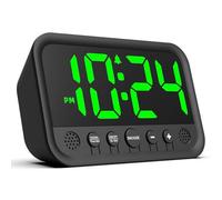 Piccolo orologio digitale a LED per camera da letto, sveglia forte per adulti e adolescenti | Orologio da scrivania elettrico plug-in | Semplice orologio da comodino da comodino con volume