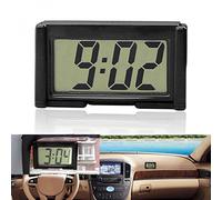 Piccolo orologio digitale da cruscotto per auto, a batteria, grande display LCD trasparente, mini orologio per auto, moto e camion, design pratico