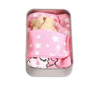 Piccolo Orsetto Tascabile in Un Mini Orsetto di Latta, Ragazze, Materiale Peluche Sicuro, Rosa, Bianco, Beige (Genericv4f7c8agn3-230201KM05-2)