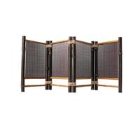 Piccolo Paravento Intrecciato In Bambù A 4 Pannelli,Divisorio Pieghevole For Tavolo Da Tè,Recinzioni Decorative Con Ornamenti Da Tavolo Indipendenti,per L'Home Office(Color-1)