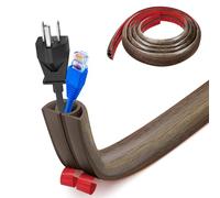 Piccolo passacavo flessibile, autoadesivo, 3 m x 2 cm, copri-cavo flessibile, facile da tagliare, montaggio per tutti i cavi di alimentazione, casa, ufficio, magazzino (grano di legno A)