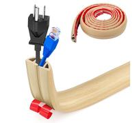 Piccolo passacavo flessibile, autoadesivo, 5 m x 3 cm, copricavo flessibile, facile da tagliare, montaggio per tutti i cavi di alimentazione, casa, ufficio, magazzino (grano di quercia bianco)