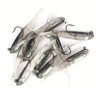 Piccolo pesce grigio, piccolo pesce argento, esca morbida, amo in piombo, esca morbida per pesce, esca semi-realistica, esca morbida biforcuta bionico per la pesca Pesci piccoli morbidi 2pz,Piccoli pe