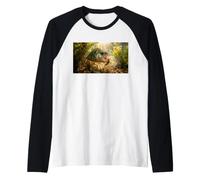 Piccolo Pesce ingoia Il Mostro Pescatore pedatore Cacciatore Maglia con Maniche Raglan