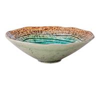 Piccolo Piatto A Forma Speciale Piede Alto in Ceramica Dessert Snack Condimento Ghiaccio Cappello Di Bambù Cracked Ciotola Insalata Blu Tagliatella Cena Casa Colazione Nido D'Uccello Frutta Pasta