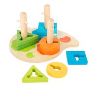 Small Foot 11190 Motor skills Shapes and Colours made of wood, plug-in game with