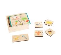 Small Foot 11731 Puzzle Nutrire Gli Animali, Gioco di motricità e didattico in Legno, 3 in 1 Toys, Multicolore