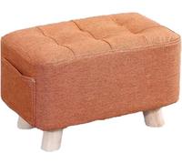 Piccolo Poggiapiedi Ottomano, ottomana rettangolare in tessuto, sedile con cuscino per poggiapiedi del Medio secolo, con tasche laterali e gambe in legno, per soggiorno, camera da letto, foyer, ingres