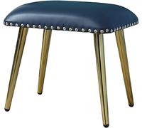 Piccolo poggiapiedi rettangolare in pelle PU con seduta imbottita per divano sedia e letto a soppalco, versatile arredamento per la casa per soggiorno, camera da letto e armadio, 40 x 30 x 45 cm, blu