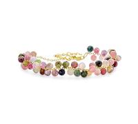 Piccolo Polso Solo Delicato Petite Natura Pietra Preziosa Multi Colore Sfaccettato Stagger Arcobaleno Tiny Caviar Seed Perline Bracciale Ragazze 18K Placcato Oro Giallo Catena 5-6 Pollici Regolabile