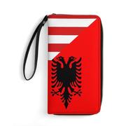Piccolo Portafoglio America Flag And Albania Flag Porta Monete Vintage Portafoglio Borsa Stile Retrò Clutch Piccolo Borsa Per Migliore Amico, Miglior Regalo, Madre