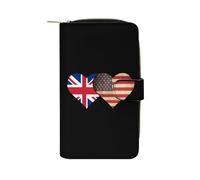 Piccolo Portafoglio British Flag And Us Flag Pu Portamonete Multiuso Portafoglio Borsa Squisito Portafoglio In Pelle Per Figlia, Uomo, Ragazze
