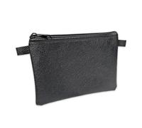 Piccolo portafoglio con chiusura lampo, in finta pelle, nero, 20 x 14 cm, per documenti fino a DIN A6