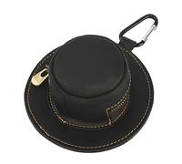 Piccolo portamonete a forma di cappello da mucca per uomo donna borsa in vera pelle con cerniera organizer per cambio portafoglio in miniatura portafoglio portachiavi in vera pelle, Nero , Taglia