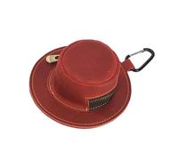Piccolo portamonete a forma di cappello da mucca per uomo donna borsa in vera pelle con cerniera organizer per cambio portafoglio in miniatura portafoglio portachiavi in vera pelle, Rosso, Taglia