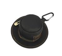 Piccolo portamonete a forma di cappello da mucca per uomo donna borsa in vera pelle con cerniera organizer per cambio portafoglio in miniatura portafoglio portachiavi in vera pelle, Nero , Taglia