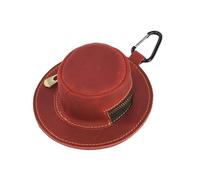 Piccolo portamonete a forma di cappello da mucca per uomo donna borsa in vera pelle con cerniera organizer per cambio portafoglio in miniatura portamonete con cerniera, Rosso, Taglia unica