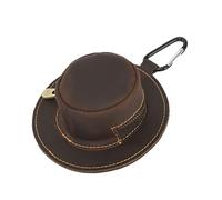 Piccolo portamonete a forma di cappello da mucca per uomo donna borsa in vera pelle con cerniera organizer per cambio portafoglio in miniatura portamonete con cerniera, Colore caffè., Taglia unica