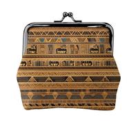 Piccolo portamonete da donna con affreschi egiziani, portamonete rettangolare con chiusura a bacio, tascabile, mini portamonete da donna