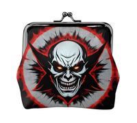 Piccolo portamonete da donna con fantasma malvagio rosso e nero, portamonete rettangolare con chiusura a bacio, tascabile, mini portamonete da donna