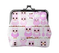 Piccolo portamonete da donna con gufo, rettangolare, con chiusura a bacio, tascabile, mini portamonete da donna