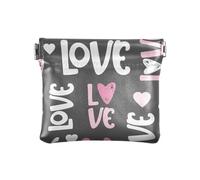 Piccolo portamonete da donna in pelle con elementi romantici e romantici, mini borsa per il trucco unica, Nozze d'amore Elementi romantici, 1 Size, Accessorio da viaggio