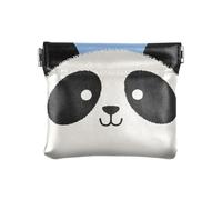 Piccolo portamonete da donna in pelle con panda in stile cartone animato, comodo mini astuccio per cosmetici per donne e ragazze