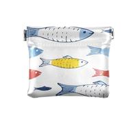 Piccolo portamonete da donna in pelle, impermeabile, mini borsa per il trucco per le donne con pesce hawaiano, senza cuciture, multicolore, taglia unica, moderno/aderente, Multicolore, Taglia unica,