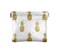 Piccolo portamonete da donna in pelle impermeabile mini portamonete sacchetti per le donne modello ripetuto ananas glitter oro, Ripetizione Ananas Glitter Oro, 1 size, Moderno/adattabile
