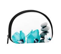 Piccolo portamonete, grande farfalla stampata piccolo portamonete con cerniera leggero mini portamonete per monete, chiavi, auricolari per il trasporto quotidiano, Fiori Zen di ciottoli, taglia unica