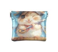 Piccolo portamonete impermeabile in pelle PU con simpatico criceto, pirata, per ragazze e signore