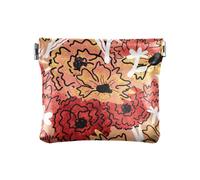 Piccolo portamonete in pelle con fiori di garofano foglie pennello scarabocchio donne ragazze mini borsa per il trucco portatile, Pennello per scarabocchiare con fiori di garof, 1 Size, Accessorio da