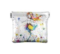 Piccolo portamonete in pelle con motivo di tarocchi con angelo, per ragazze e donne, Impostazione artistica floreale sirena, 1 size, moderno