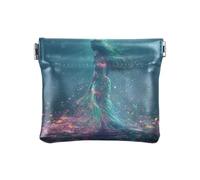 Piccolo portamonete in pelle con motivo di tarocchi con angelo, per ragazze e donne, Sirena Colorata Flurries, 1 size, moderno