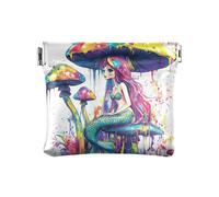Piccolo portamonete in pelle con motivo di tarocchi con angelo, per ragazze e donne, Sirena di bellezza, 1 size, moderno
