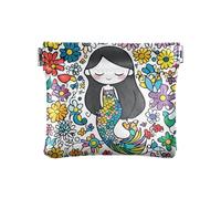 Piccolo portamonete in pelle con motivo di tarocchi con angelo, per ragazze e donne, Sirena Fiore Array, 1 size, moderno