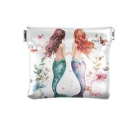 Piccolo portamonete in pelle con motivo di tarocchi con angelo, per ragazze e donne, Sirene Bellezza Bianco, 1 size, moderno