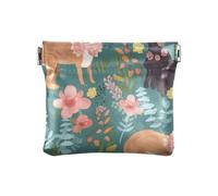 Piccolo portamonete in pelle da donna, mini astuccio cosmetico carino, modello carino con cuccioli, Simpatico motivo cuccioli, 1 Size, Accessorio da viaggio