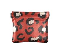 Piccolo portamonete in pelle per donna e ragazza, borsa per il trucco, comoda, con stampa animalier leopardata, colore: rosso, Pelle Di Leopardo Stampa Animale Texture Foil Rosso, 1 Size, Accessorio