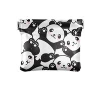 Piccolo portamonete in pelle PU con simpatico panda spremere portamonete con clip a scatto design animale modello mini portafoglio borsa per monete, carte e oggetti essenziali, Multi, moderno