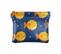 Piccolo portamonete in pelle unica borsa per il trucco per ragazze signore borsa cartone animato pesce modello sfondo, Multicolore, 1 size, Moderno/adattabile