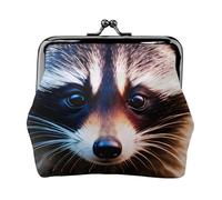 Piccolo Raccoon Face Print Vintage Leather Change Purse Elegante Piccolo Portamonete per le Donne Portamonete Portafoglio Mini