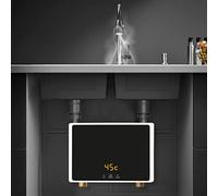 Piccolo riscaldatore istantaneo elettrico con schermo LCD 220 V Mini cucina bagno Under-Table per cucine, bagni, alberghi ecc (macchina bianca, schermo nero)