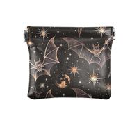 Piccolo sacchetto della borsa, borse arancioni del supporto chiave dei trattori, organizzatori portatili del portafoglio del cambiamento del sacchetto, Pipistrelli Luna Nero, Taglia unica, Pipistrelli