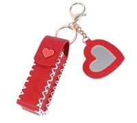 Piccolo sacchetto per rossetto con portachiavi, elegante borsa per labbra, balsamo, porta chiavi tascabili, per viaggi e uso quotidiano, elegante portachiavi per rossetto, rosso, Mass Beauty