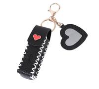 Piccolo sacchetto per rossetto con portachiavi, elegante borsa per labbra, balsamo, porta chiavi tascabili, per viaggi e uso quotidiano, elegante portachiavi per rossetto, Nero , Mass Beauty