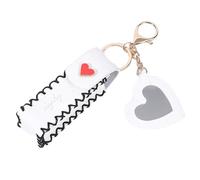 Piccolo sacchetto per rossetto con portachiavi, elegante borsa per labbra, balsamo, porta chiavi tascabili, per viaggi e uso quotidiano, elegante portachiavi per rossetto, bianco, Mass Beauty