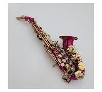 Piccolo Sassofono Acuto Curvo B-key Shell Keys Strumento Musicale Sax In Ottone Corpo Rosso Con Custodia Sassofono per principianti Kit
